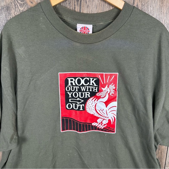 American Vintage Other - Vintage 3 Star UK Rock Out Funny Tee Chicken Adult Size XL Green